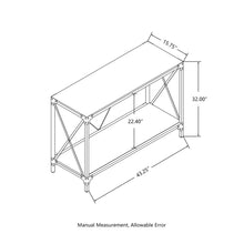 Load image into Gallery viewer, 43.25&quot;L Modern Industrial Brown Wood/Metal Console Table
