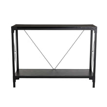 Load image into Gallery viewer, 43.25&quot;L Modern Industrial Black Wood/Metal Console Table
