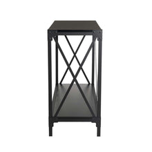 Load image into Gallery viewer, 43.25&quot;L Modern Industrial Black Wood/Metal Console Table
