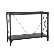 Load image into Gallery viewer, 43.25&quot;L Modern Industrial Black Wood/Metal Console Table
