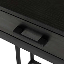 Load image into Gallery viewer, 26&quot;H Modern Industrial Black Wood/Metal C Side &amp; End Table with a Drawer and 2 USB Charging Ports
