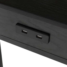 Load image into Gallery viewer, 26&quot;H Modern Industrial Black Wood/Metal C Side &amp; End Table with a Drawer and 2 USB Charging Ports
