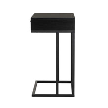 Load image into Gallery viewer, 26&quot;H Modern Industrial Black Wood/Metal C Side &amp; End Table with a Drawer and 2 USB Charging Ports
