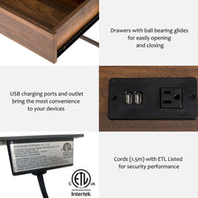 Load image into Gallery viewer, 43.25&quot;L Modern Industrial Brown Wood/Metal Writing Desk With 1 Outlet and 2 USB Charging Ports
