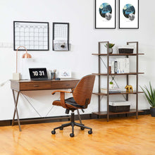 Load image into Gallery viewer, 43.25&quot;L Modern Industrial Brown Wood/Metal Writing Desk With 1 Outlet and 2 USB Charging Ports
