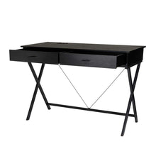 Load image into Gallery viewer, 43.25&quot;L Modern Industrial Black Wood/Metal Writing Desk With 1 Outlets and 2 USB Charging Ports
