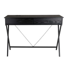 Load image into Gallery viewer, 43.25&quot;L Modern Industrial Black Wood/Metal Writing Desk With 1 Outlets and 2 USB Charging Ports
