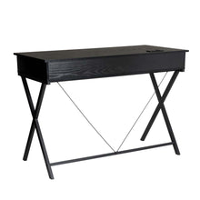 Load image into Gallery viewer, 43.25&quot;L Modern Industrial Black Wood/Metal Writing Desk With 1 Outlets and 2 USB Charging Ports
