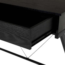 Load image into Gallery viewer, 43.25&quot;L Modern Industrial Black Wood/Metal Writing Desk With 1 Outlets and 2 USB Charging Ports
