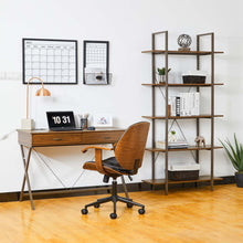 Load image into Gallery viewer, 72&quot;H Modern Industrial Brown Wood/Metal 5-Tier Bookcases &amp; Shelves
