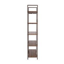 Load image into Gallery viewer, 72&quot;H Modern Industrial Brown Wood/Metal 5-Tier Bookcases &amp; Shelves
