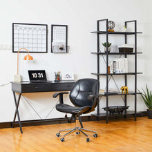 Load image into Gallery viewer, 72&quot;H Modern Industrial Black Wood/Metal 5-Tier Bookcases &amp; Shelves
