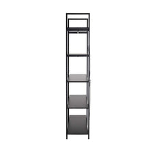 Load image into Gallery viewer, 72&quot;H Modern Industrial Black Wood/Metal 5-Tier Bookcases &amp; Shelves
