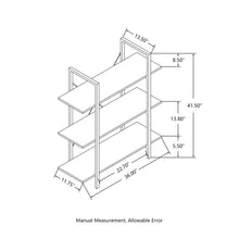 Load image into Gallery viewer, 41.5&quot;H Modern Industrial Brown Wood/Metal 3-Tier Bookcases &amp; Shelves
