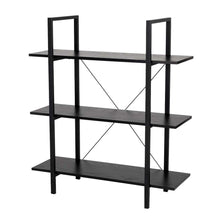 Load image into Gallery viewer, 41.5&quot;H Modern Industrial Black Wood/Metal 3-Tier Bookcases &amp; Shelves
