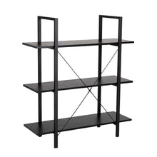 Load image into Gallery viewer, 41.5&quot;H Modern Industrial Black Wood/Metal 3-Tier Bookcases &amp; Shelves
