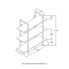 Load image into Gallery viewer, 41.5&quot;H Modern Industrial Black Wood/Metal 3-Tier Bookcases &amp; Shelves
