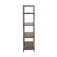 Load image into Gallery viewer, 55&quot;H Modern Industrial Brown Wood/Metal 4-Tier Bookcases &amp; Shelves
