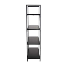 Load image into Gallery viewer, 55&quot;H Modern Industrial Black Wood/Metal 4-Tier Bookcases &amp; Shelves
