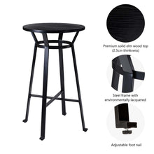 Load image into Gallery viewer, Set of 2 Black Steel Bar Chairs and a Round Top Pub Table (3-Piece)
