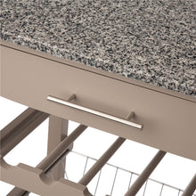 Load image into Gallery viewer, 33.90&quot;H Warm Gray Rolling Kitchen Island with Marble Top
