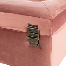 Load image into Gallery viewer, 19.69&quot;L Pink Clay Velvet Upholstered Storage Stool
