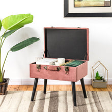 Load image into Gallery viewer, 19.69&quot;L Pink Clay Velvet Upholstered Storage Stool
