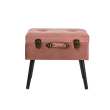 Load image into Gallery viewer, 19.69&quot;L Pink Clay Velvet Upholstered Storage Stool
