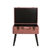 Load image into Gallery viewer, 19.69&quot;L Pink Clay Velvet Upholstered Storage Stool
