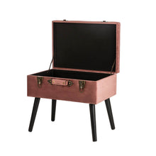 Load image into Gallery viewer, 19.69&quot;L Pink Clay Velvet Upholstered Storage Stool
