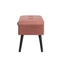 Load image into Gallery viewer, 19.69&quot;L Pink Clay Velvet Upholstered Storage Stool
