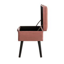 Load image into Gallery viewer, 19.69&quot;L Pink Clay Velvet Upholstered Storage Stool
