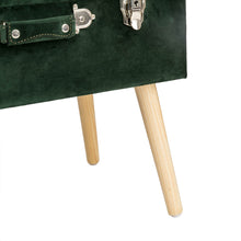 Load image into Gallery viewer, 19.69&quot;L Hunter Green Velvet  Upholstered Storage Stool
