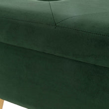 Load image into Gallery viewer, 19.69&quot;L Hunter Green Velvet  Upholstered Storage Stool
