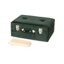 Load image into Gallery viewer, 19.69&quot;L Hunter Green Velvet  Upholstered Storage Stool
