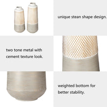 Load image into Gallery viewer, Modern Farmhouse/Modern Industrial Textured Table Metal Vase, Set of 2
