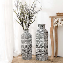 Load image into Gallery viewer, Global/Boho Textured Metal Table / Floor Vase, Set of 2
