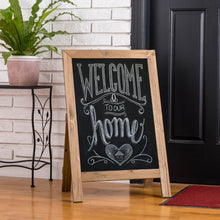 Load image into Gallery viewer, Farmhouse Brown Wooden Framed Haning or Standing Chalkboard Sign
