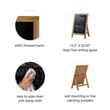 Load image into Gallery viewer, Farmhouse Brown Wooden Framed Haning or Standing Chalkboard Sign
