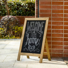 Load image into Gallery viewer, Farmhouse Brown Wooden Framed Haning or Standing Chalkboard Sign
