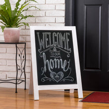 Load image into Gallery viewer, Farmhouse White Wooden Framed Haning or Standing Chalkboard Sign
