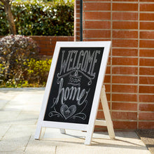 Load image into Gallery viewer, Farmhouse White Wooden Framed Haning or Standing Chalkboard Sign
