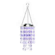 Load image into Gallery viewer, 18.75&quot;H Solar Lighted Transparent Acrylic Jewel Beaded Wind Chime or Chandelier Hanging Décor
