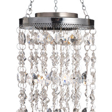 Load image into Gallery viewer, 18.75&quot;H Solar Lighted Transparent Acrylic Jewel Beaded Wind Chime or Chandelier Hanging Décor
