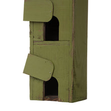 Load image into Gallery viewer, 18&quot;H Green Distressed Solid Wood Window Shutters Birdhouse
