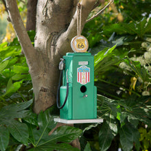 Load image into Gallery viewer, 13.75&quot;H Wood Green Gas Pump Birdhouse
