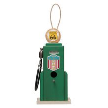 Load image into Gallery viewer, 13.75&quot;H Wood Green Gas Pump Birdhouse
