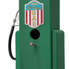 Load image into Gallery viewer, 13.75&quot;H Wood Green Gas Pump Birdhouse
