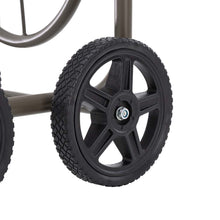 Load image into Gallery viewer, 36&quot;H Gray Steel Garden Hose Reel Cart with Wheels and Steel Basket
