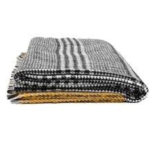 Load image into Gallery viewer, Unisex Oversized Yellow and Grey Scarf with Fringes
